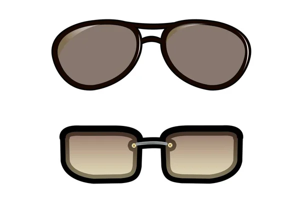 Conjunto Óculos Sol Sobre Fundo Branco Desenho Ilustrativo — Fotografia de Stock