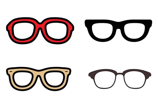Conjunto Óculos Isolados Fundo Branco — Fotografia de Stock