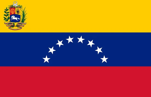 委内瑞拉国旗的大小 比例和颜色都正确 准确的官方标准尺寸 委内瑞拉国旗 委内瑞拉玻利瓦尔共和国爱国象征 — 图库照片