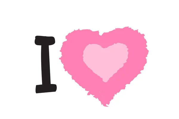 Kalp Çizimi Beyaz Bir Arka Planda Sevgililer Günün Kutlu Olsun — Stok fotoğraf