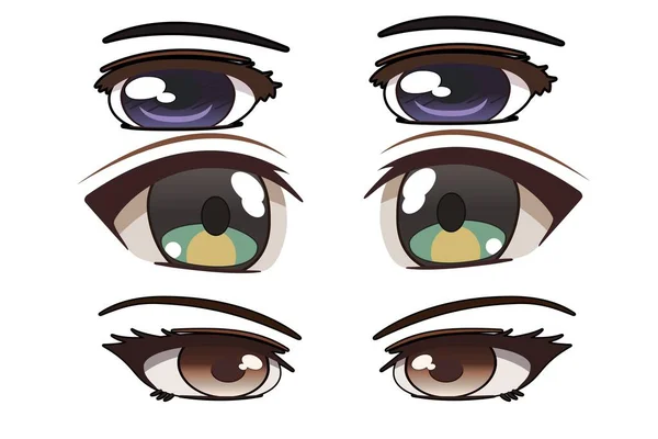 Beautiful Eyes Set White Background Illustration Design — Stock Photo, Image