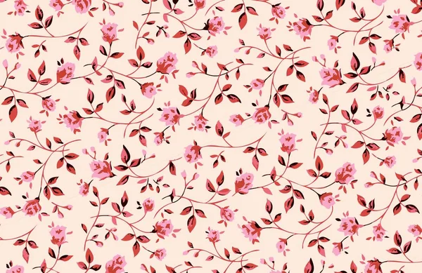 Bezešvé Vzor Růžovými Květy Pozadí Ilustracedesign — Stock fotografie