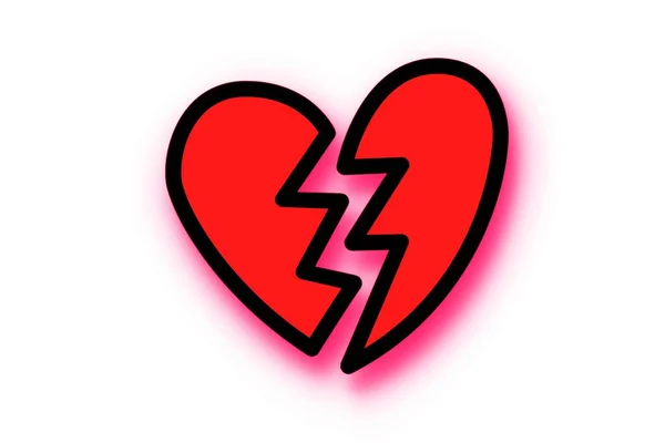 Gebrochenes Herz Logo Auf Weißem Hintergrund — Stockfoto
