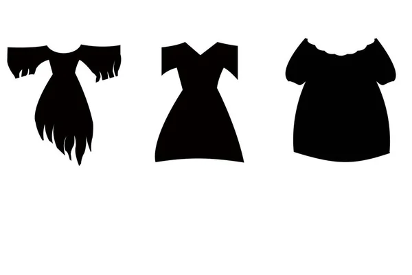 Set Three Dress Silhouette White Background Halloween Concept Style — Stock Photo, Image