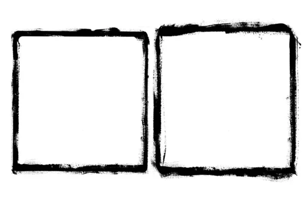 白色背景上的一套黑色格子边框 — 图库照片