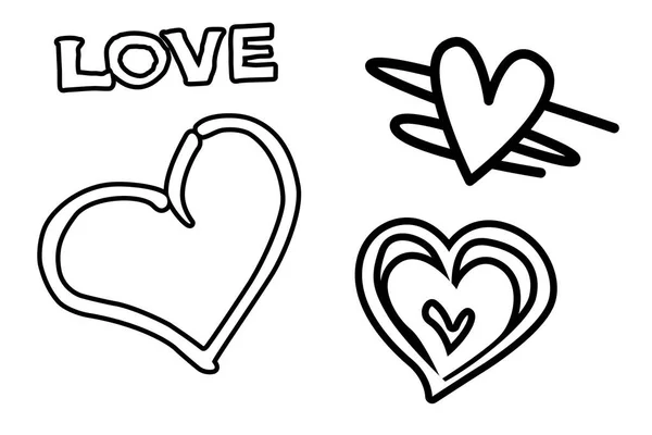 Лінійна Ікона Серця Білому Тлі Символ Любові — стокове фото