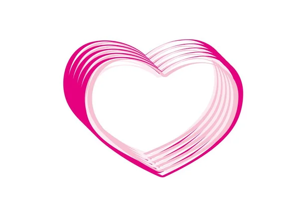 Pink Heart Shape White Background Illustration Design — Stock Photo, Image