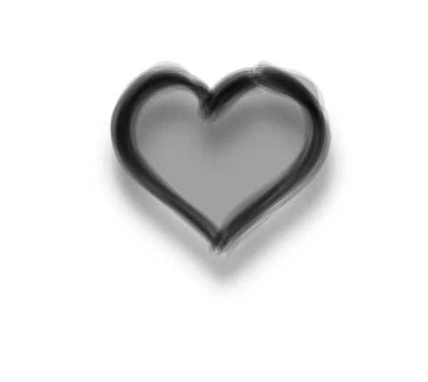 Sinal Coração Grafite Pulverizado Sobre Fundo Isolado Branco Símbolo Amor — Fotografia de Stock