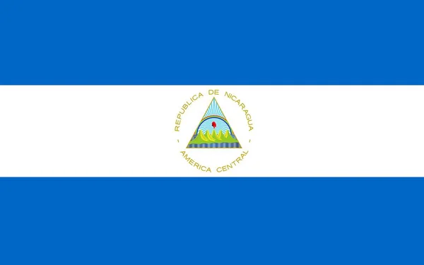 Bandeira Nacional Nicarágua Cores Oficiais Proporção Corretamente Bandeira Nacional Nicarágua — Fotografia de Stock