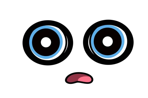 Kawaii Rosto Emoticon Personagem Fundo Branco — Fotografia de Stock