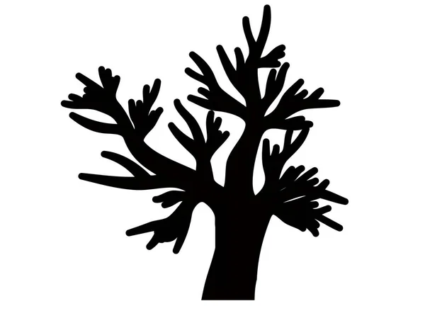 Strom Bez Listí Silueta Silueta Dubu Dub Bez Listí Zimní — Stock fotografie