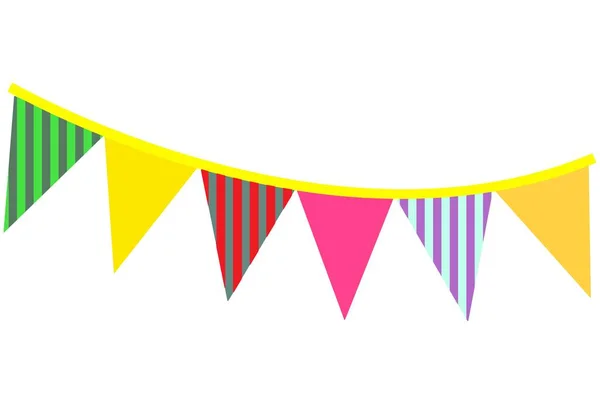 Banner Garland Flags Ribbons Holiday Party Background Birthday Party Carnaval — Stock Photo, Image