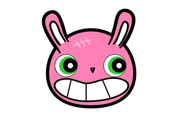 Bunny Kawaii Cartoon Face Auf Weißem Hintergrund — Stockfoto