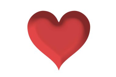 Aşk kalp şekilli romantik ikon izole bir resim