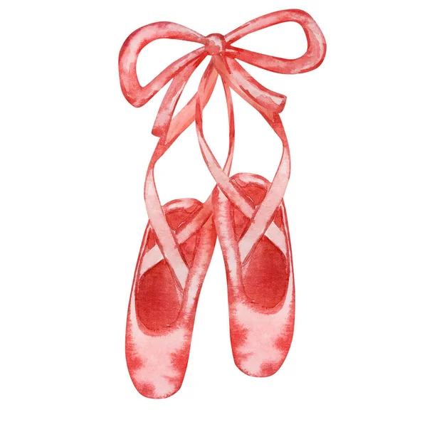 水彩画圣诞胡桃夹子 芭蕾点鞋 假日装饰用 — 图库照片