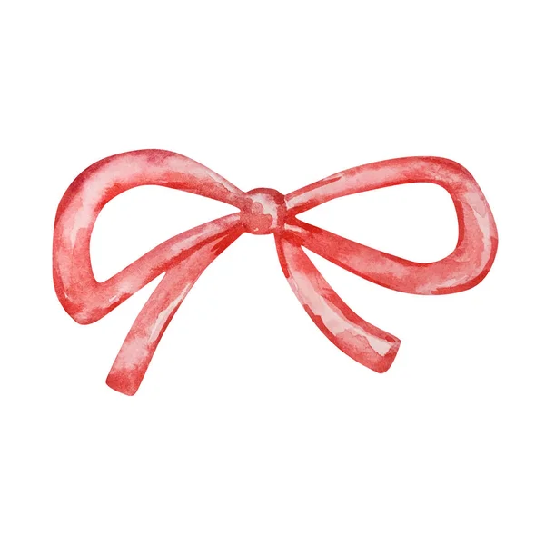 水彩画圣诞胡桃夹子 红色蝴蝶结作节日装饰 — 图库照片
