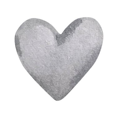Suluboya Sevgililer Günü Tatil tasarımı için gri kalp