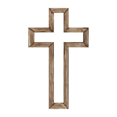 Watercolor cross, Easter religious symbol for the design of church holidays