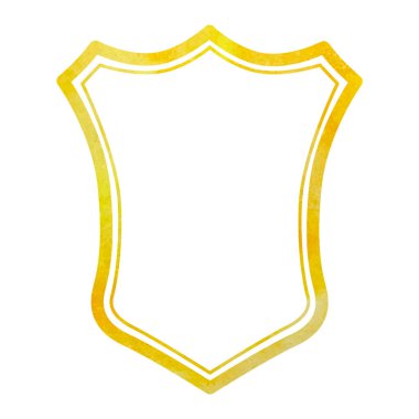 Watercolor traditional yellow crest for design and print