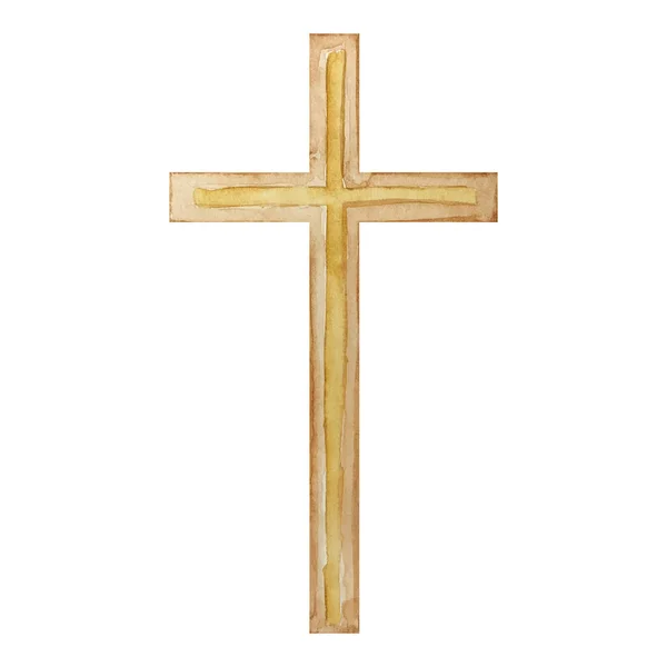 Σταυρός Ακουαρέλας Θρησκευτικό Σύμβολο Του Πάσχα Για Σχεδιασμό Των Εορτών — Φωτογραφία Αρχείου