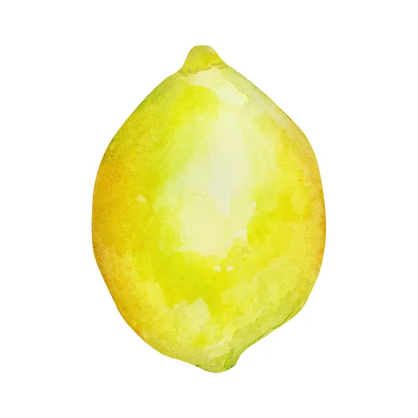 Watercolor Yellow Juicy Lemon Design Print — Stockfoto