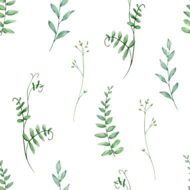 Parmak izi ve arkaplan için suluboya kır çiçeklerinin kusursuz deseni