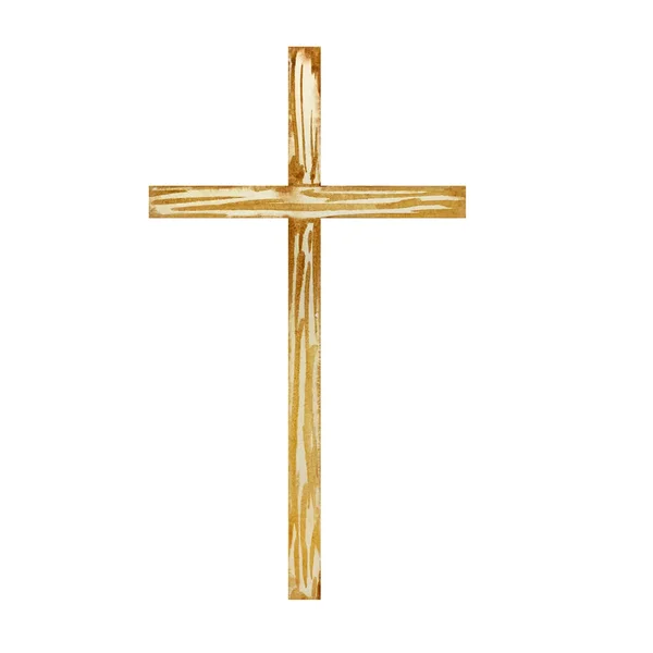 Croce Acquerello Simbolo Religioso Pasquale Progettazione Delle Festività Religiose — Foto Stock