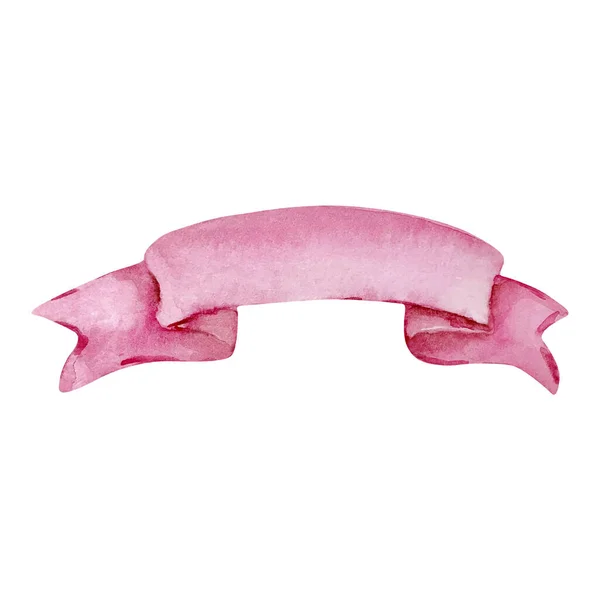 Akvarell Rosa Band Banner För Inbjudan Och Kort Design — Stockfoto