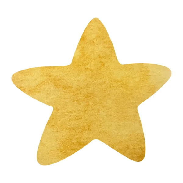 Akvarell Ljusgul Stjärna För Utformningen Inbjudningar Och Kort — Stockfoto