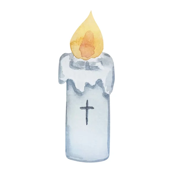 邀请和卡片设计用水彩画复活节蜡烛 — 图库照片