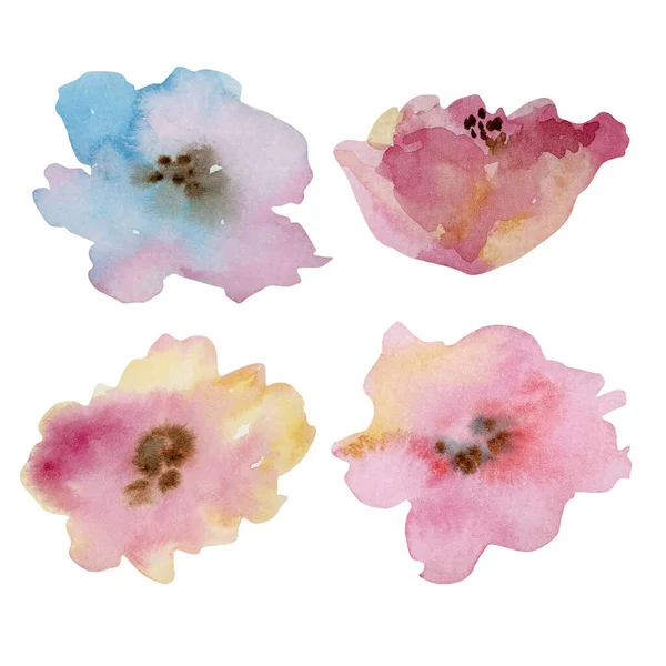 Acuarela Flores Abstractas Brillantes Para Invitaciones Diseño Primavera Tarjetas — Foto de Stock