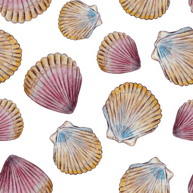 Baskı ve tasarım için suluboya sualtı yaşamlı kusursuz deniz deseni