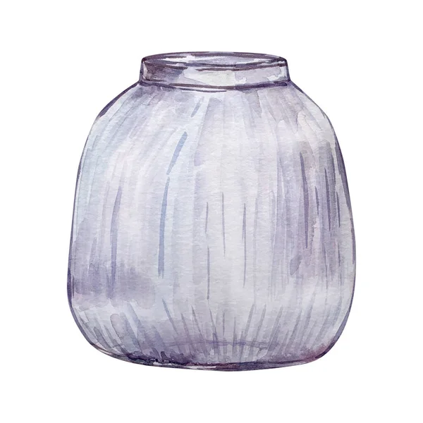 花月用水彩玻璃花瓶 印刷品和明信片设计 — 图库照片