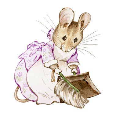 Beatrix Potter 'ın çocuk kitabından uyarlanan suluboya çizim Arkadaşları Peter Rabbit