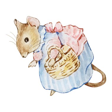 Beatrix Potter 'ın çocuk kitabından uyarlanan suluboya çizim Arkadaşları Peter Rabbit