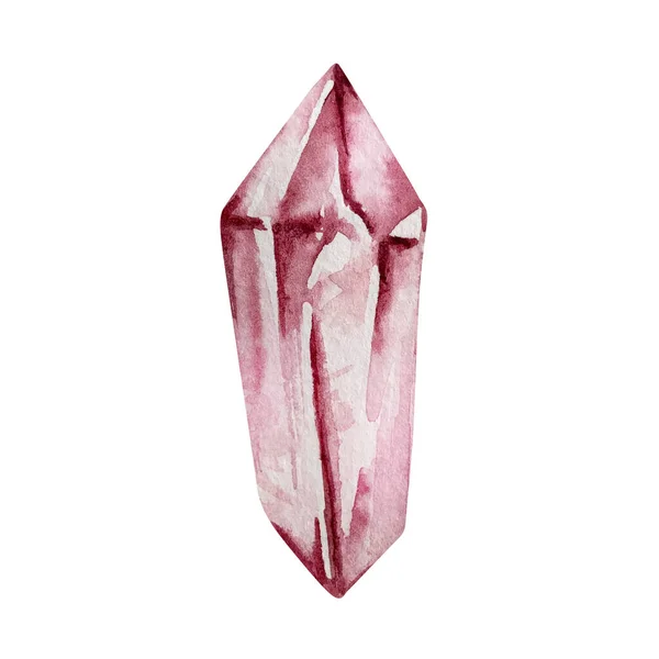 Acuarela Cristal Rojo Mineral Piedra Preciosa — Foto de Stock