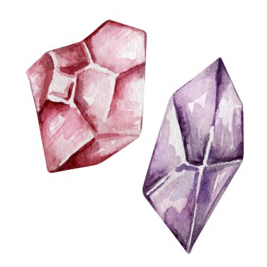 Suluboya kristaller, mineraller, değerli taşlar