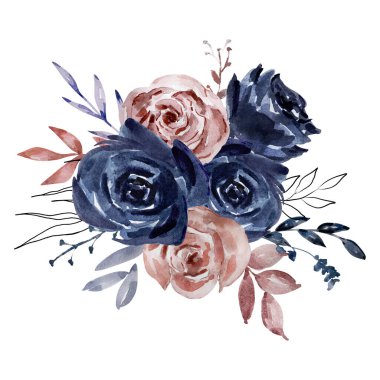 Çiçekler suluboya güller, zarif çiçekler.