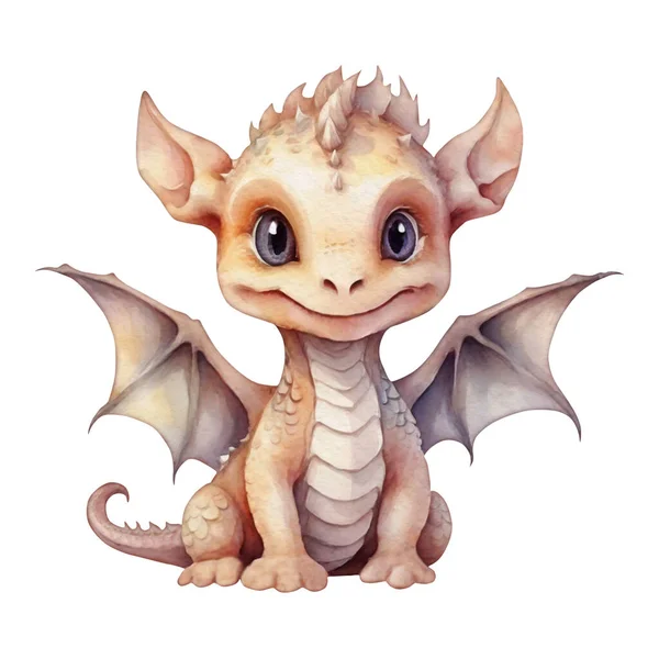 Watercolor Cute Baby Dragon Nursery Royalty Free Stock Images