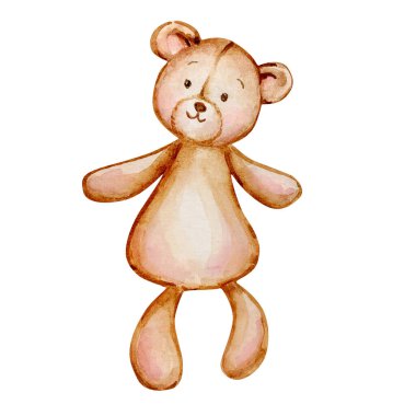 Tatlı bebek melek ayı suluboya, kreş