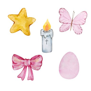 Suluboya Paskalya seti çizimi, şirin