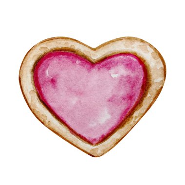 Pembe jöleli suluboya kalp kurabiyesi, fırın