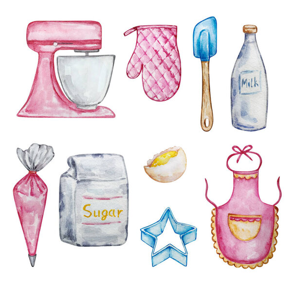 Акварель хлебобулочные инструменты для приготовления пищи, кулинарные