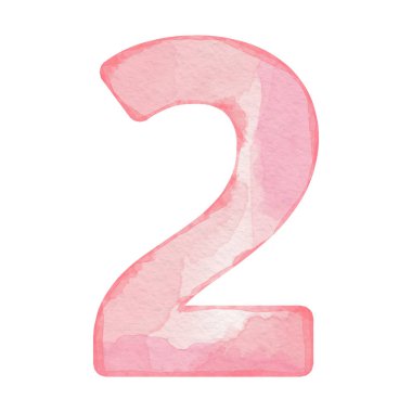 Suluboya pembe numara 2, kart ve baskı için tasarım