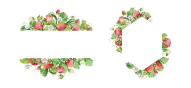 Suluboya gezinti çerçeveleri seti, yaz tasarımı