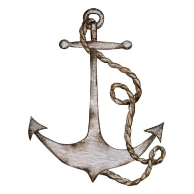 İple suluboya klasik sunucu, denizcilik illüstrasyonu