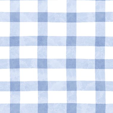 Damalı suluboya mavi çizgili kusursuz desenli ekose kumaş, basım için