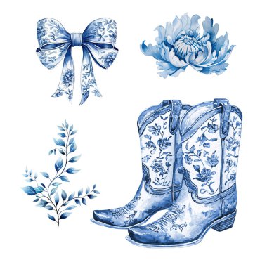 Suluboya Chinoiserie çiçek süsleme klasik sanat, Viktorya dönemi baskısı