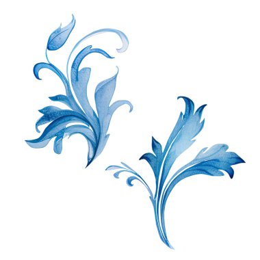 Mavi ve beyaz suluboya Chinoiserie süsleme sanatını, Viktorya dönemi baskısını bırakıyor