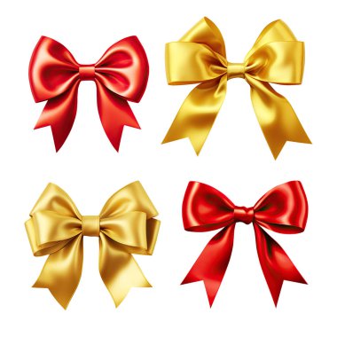 Altın ve kırmızı kurdeleler ve davetiye, tebrik kartı, hediye ve hediye için parlak saten.